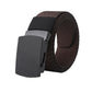 Striped Nylon Belt with Textured Buckle