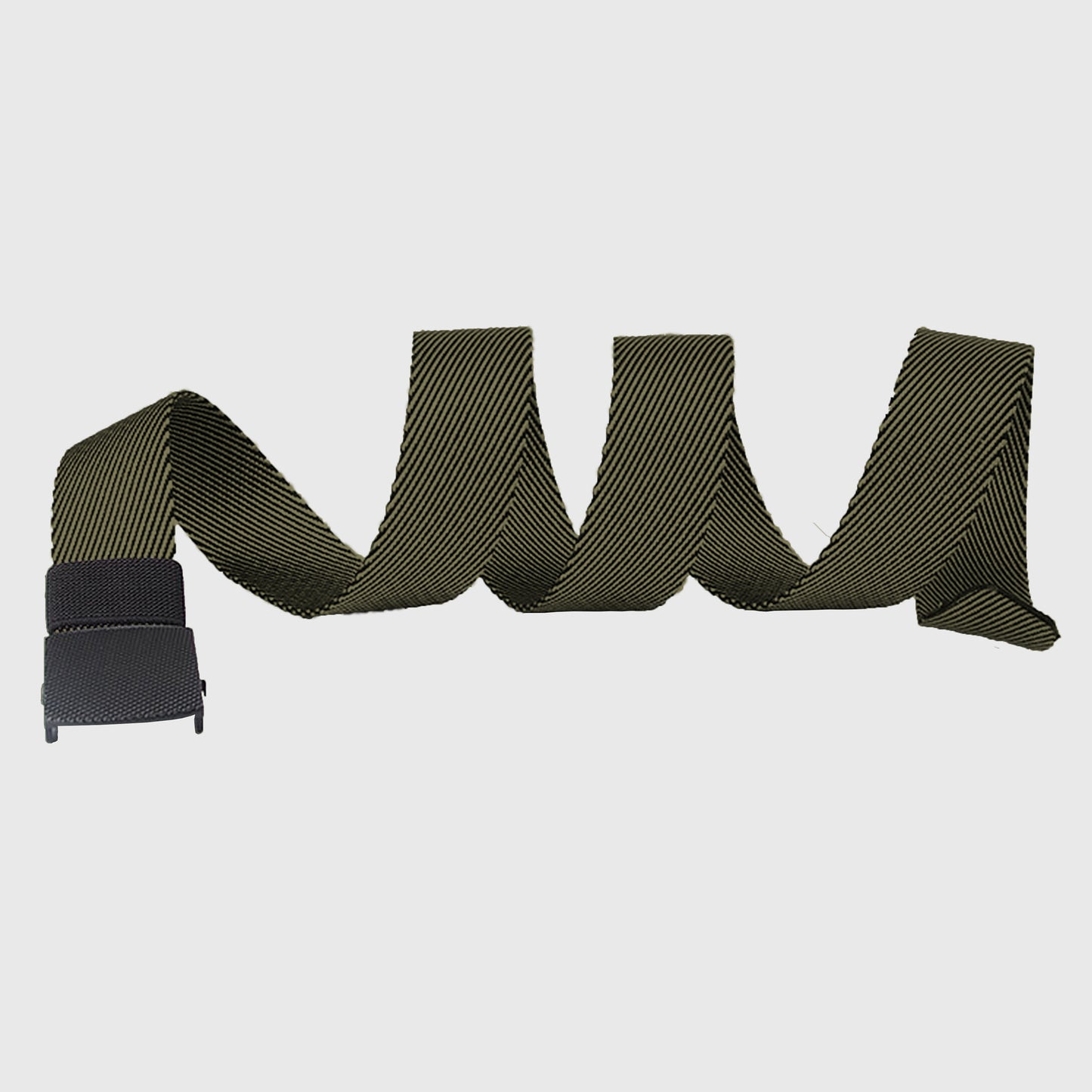 Striped Nylon Belt with Textured Buckle