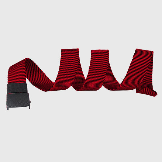 Striped Nylon Belt with Textured Buckle