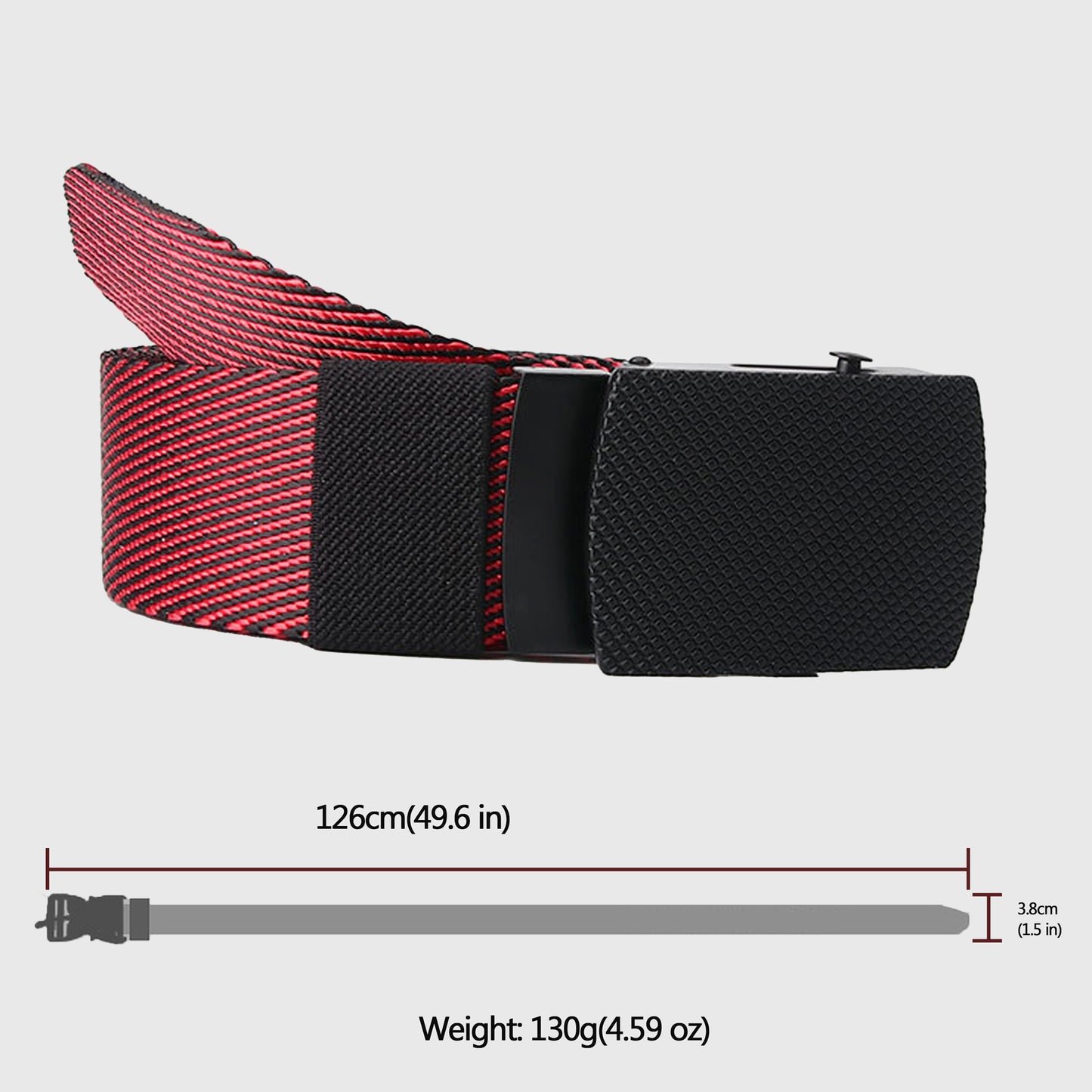Striped Nylon Belt with Textured Buckle