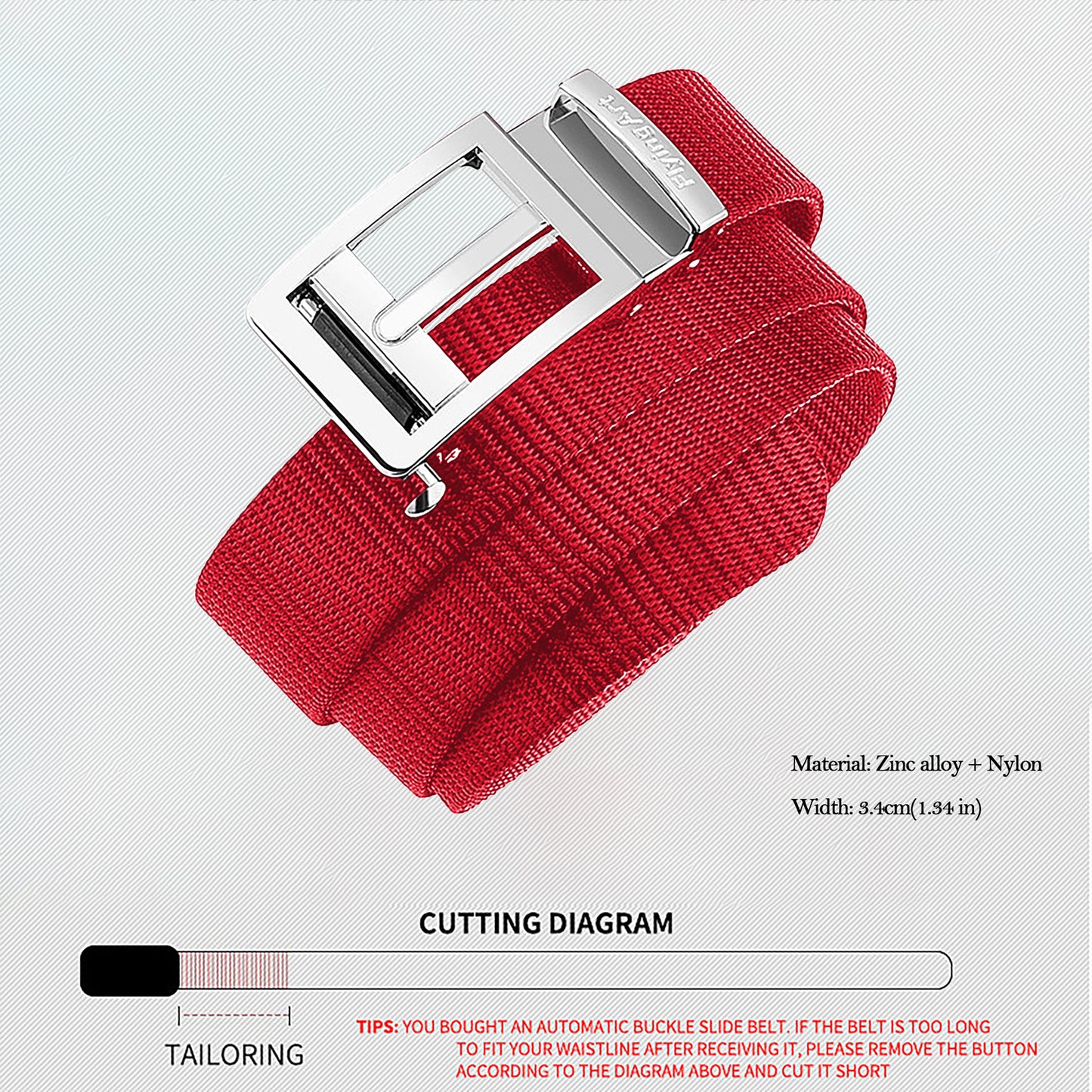 Nylon Belt with Zinc Alloy Automatic Buckle