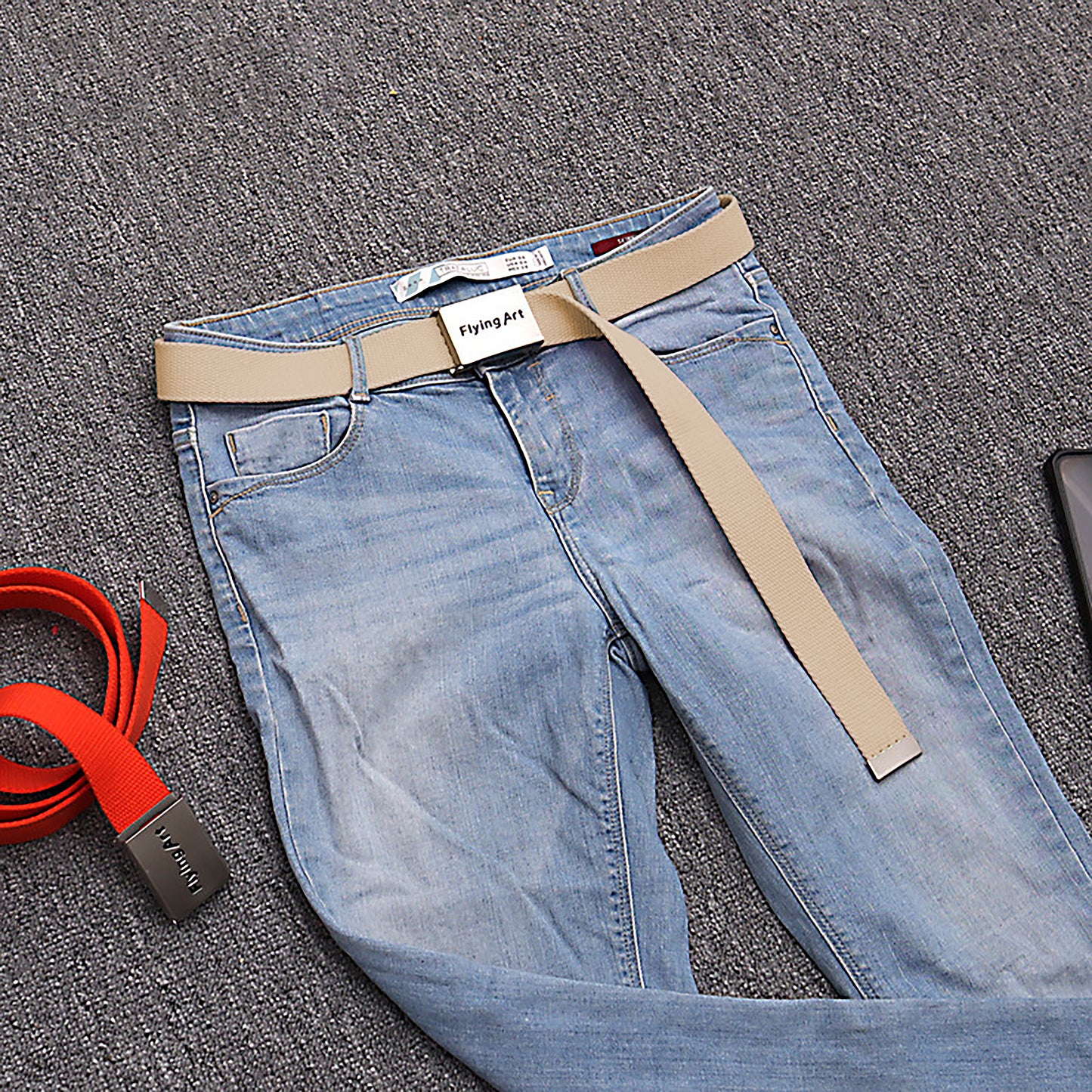 Canvas Waist Belt with Metal Buckle
