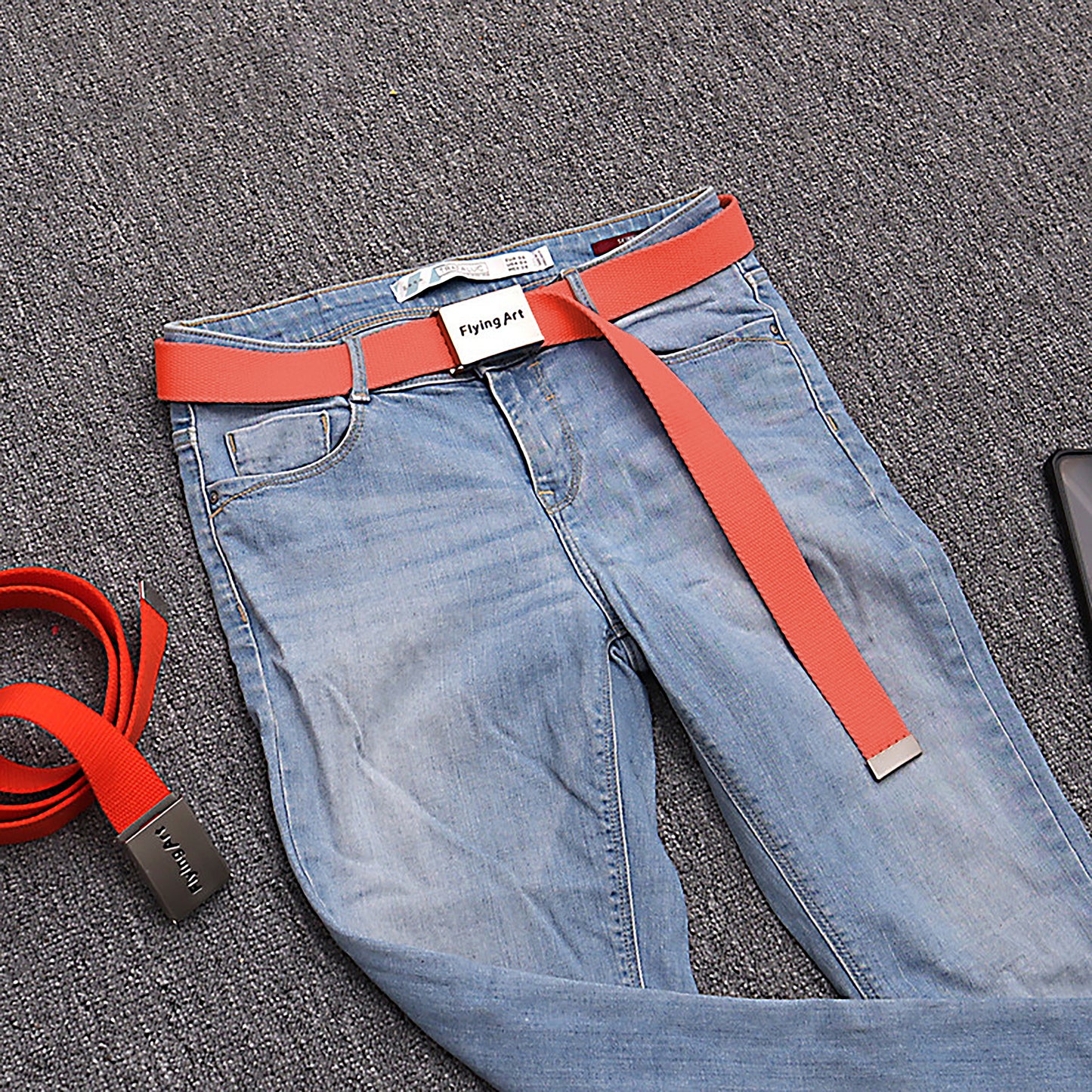 Canvas Waist Belt with Metal Buckle