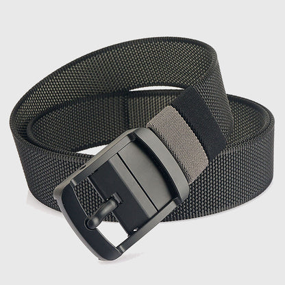 Reversible 2-Color Nylon Waist Belt with Zinc Alloy Buckle