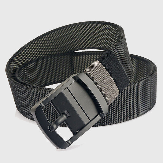 Reversible 2-Color Nylon Waist Belt with Zinc Alloy Buckle