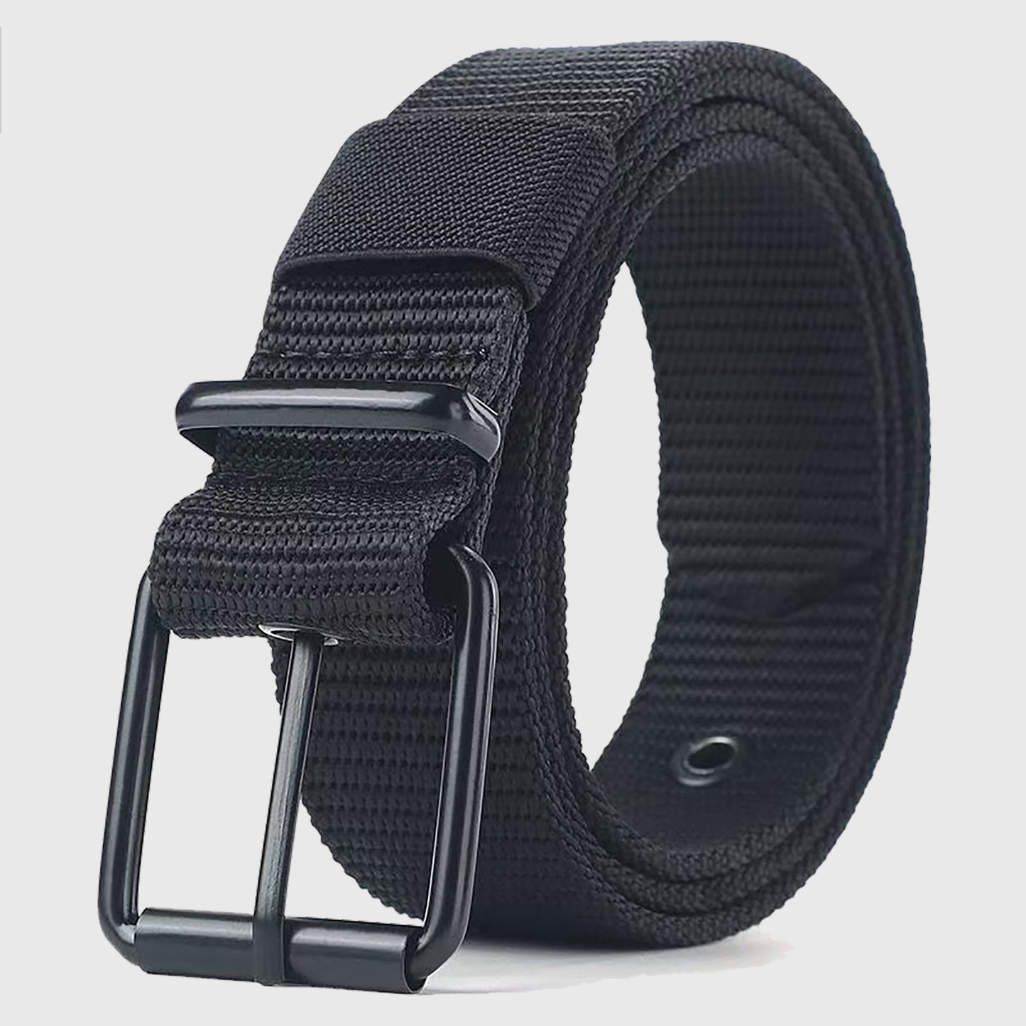 Nylon Waist Belt with Multiple Holes & Black Buckle