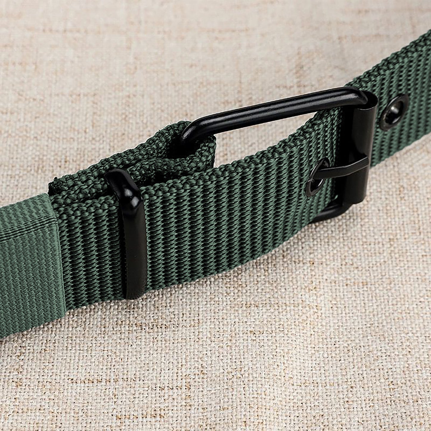 Nylon Waist Belt with Multiple Holes & Black Buckle