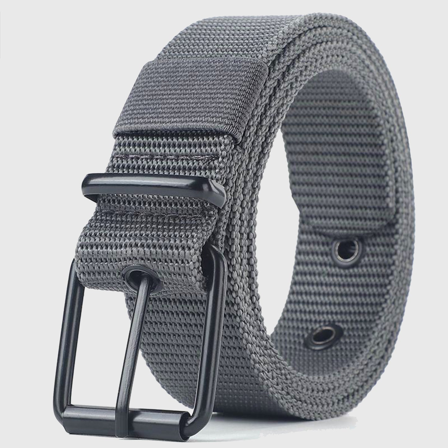 Nylon Waist Belt with Multiple Holes & Black Buckle
