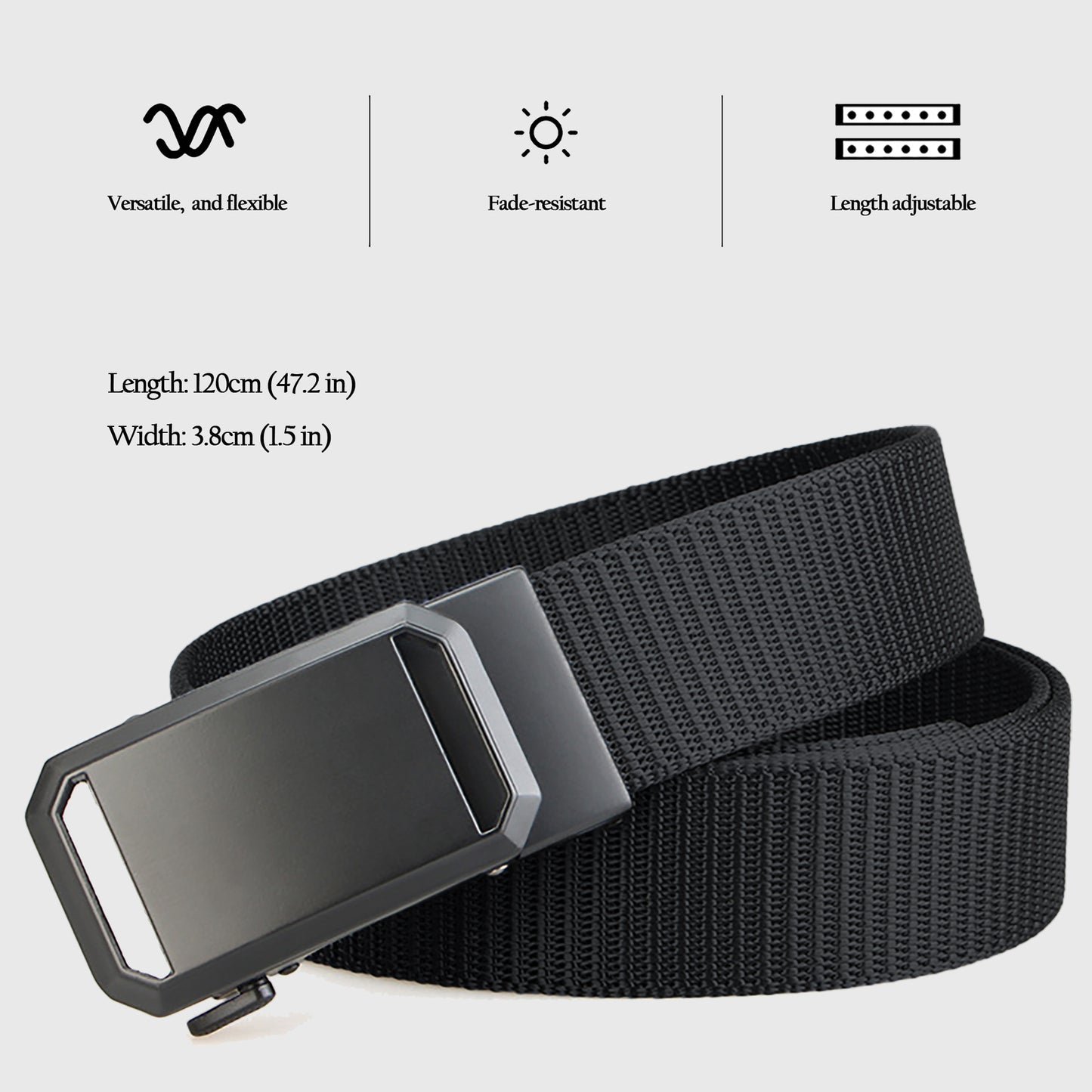 Nylon Waist Belt with Adjustable Metal Buckle