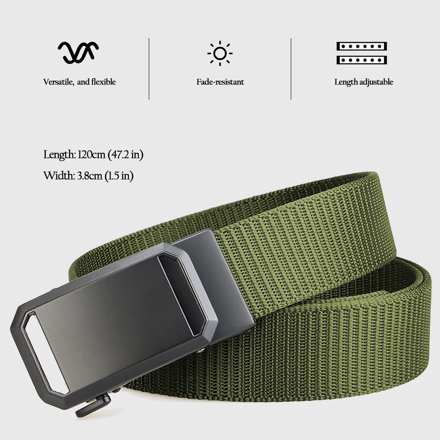 Nylon Waist Belt with Adjustable Metal Buckle