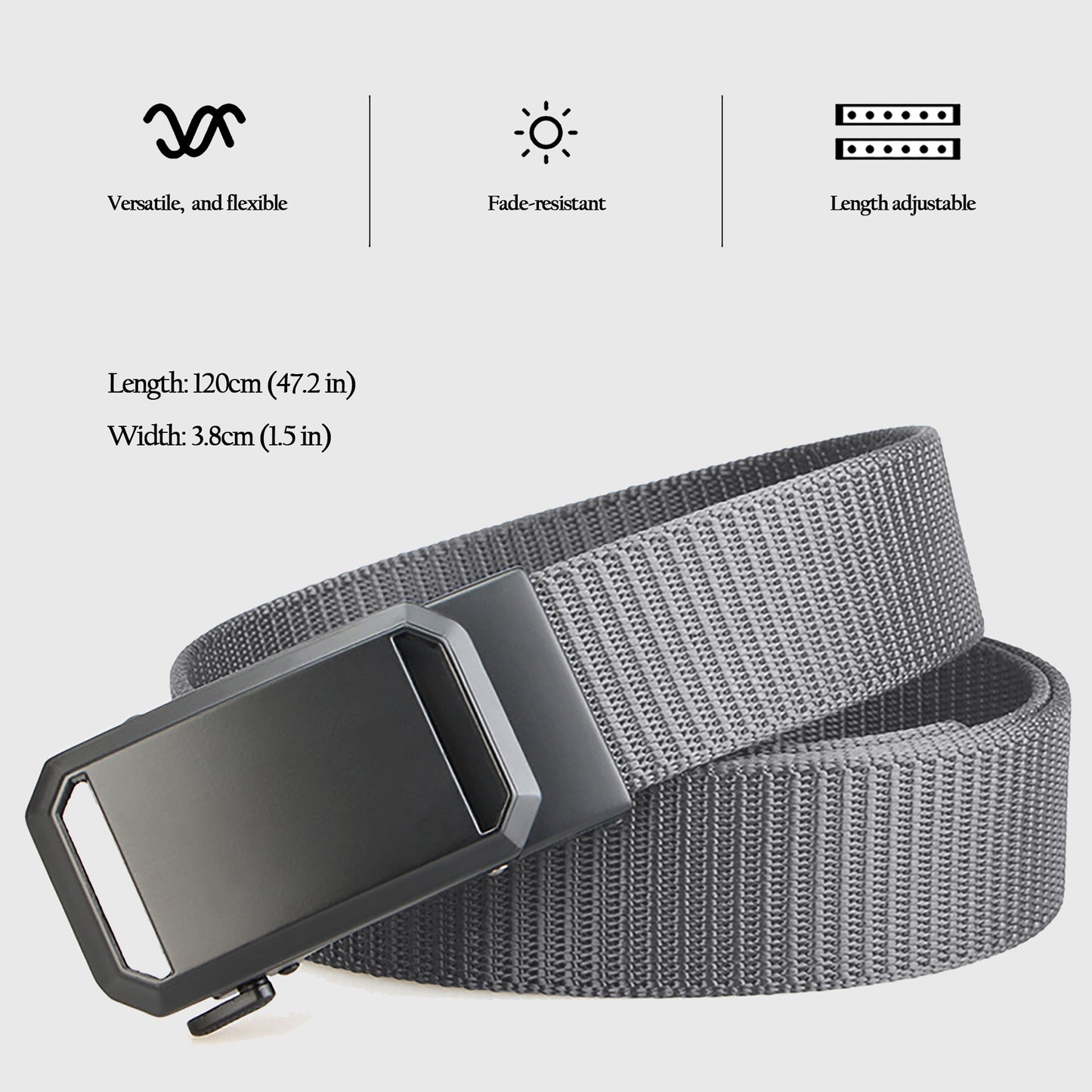 Nylon Waist Belt with Adjustable Metal Buckle