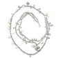 Layered Chain Belt with Pearl Charms and Metal Leaf Details