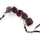 Fabric Flower Waist Belt with Beaded Tassel Ties and Adjustable Wrap Design 51in