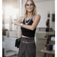 Layered Coin Charm Chain Belt with Adjustable Fit and Textured Detailing 43.5x1.5in