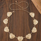 Heart Chain Belt with Textured Linked Design and Adjustable Fit 43.5x1.5in