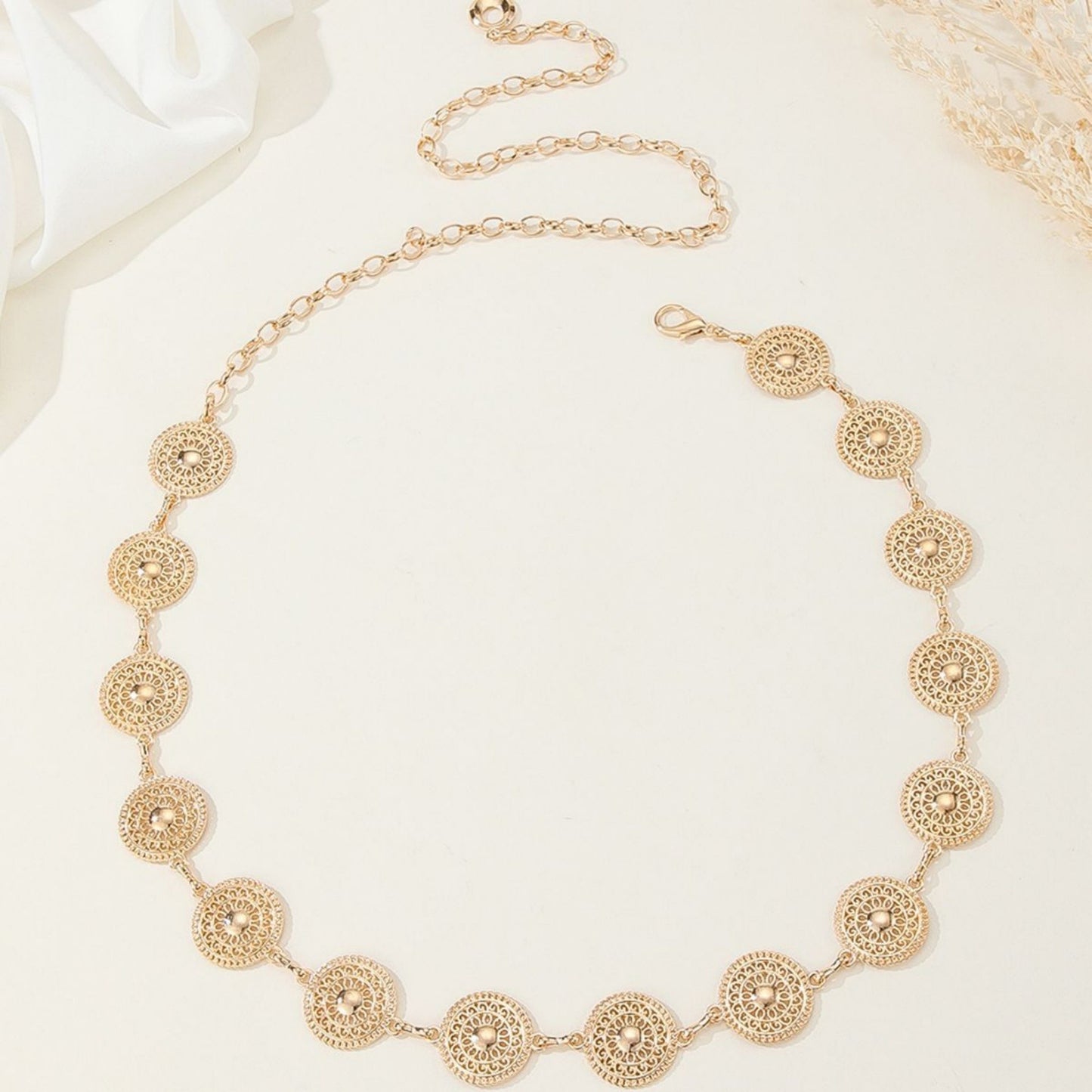 Round Disc Chain Belt with Adjustable Link Closure 41.5x1in