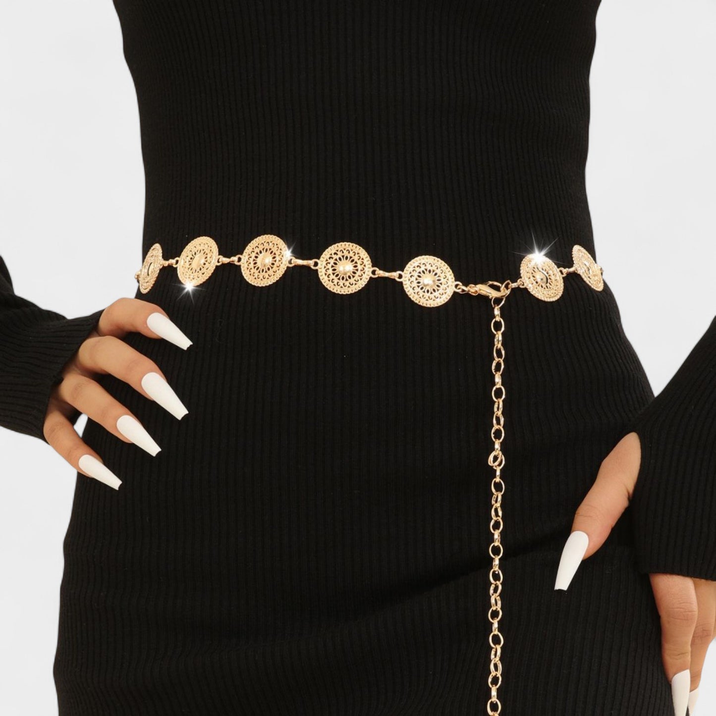 Round Disc Chain Belt with Adjustable Link Closure 41.5x1in