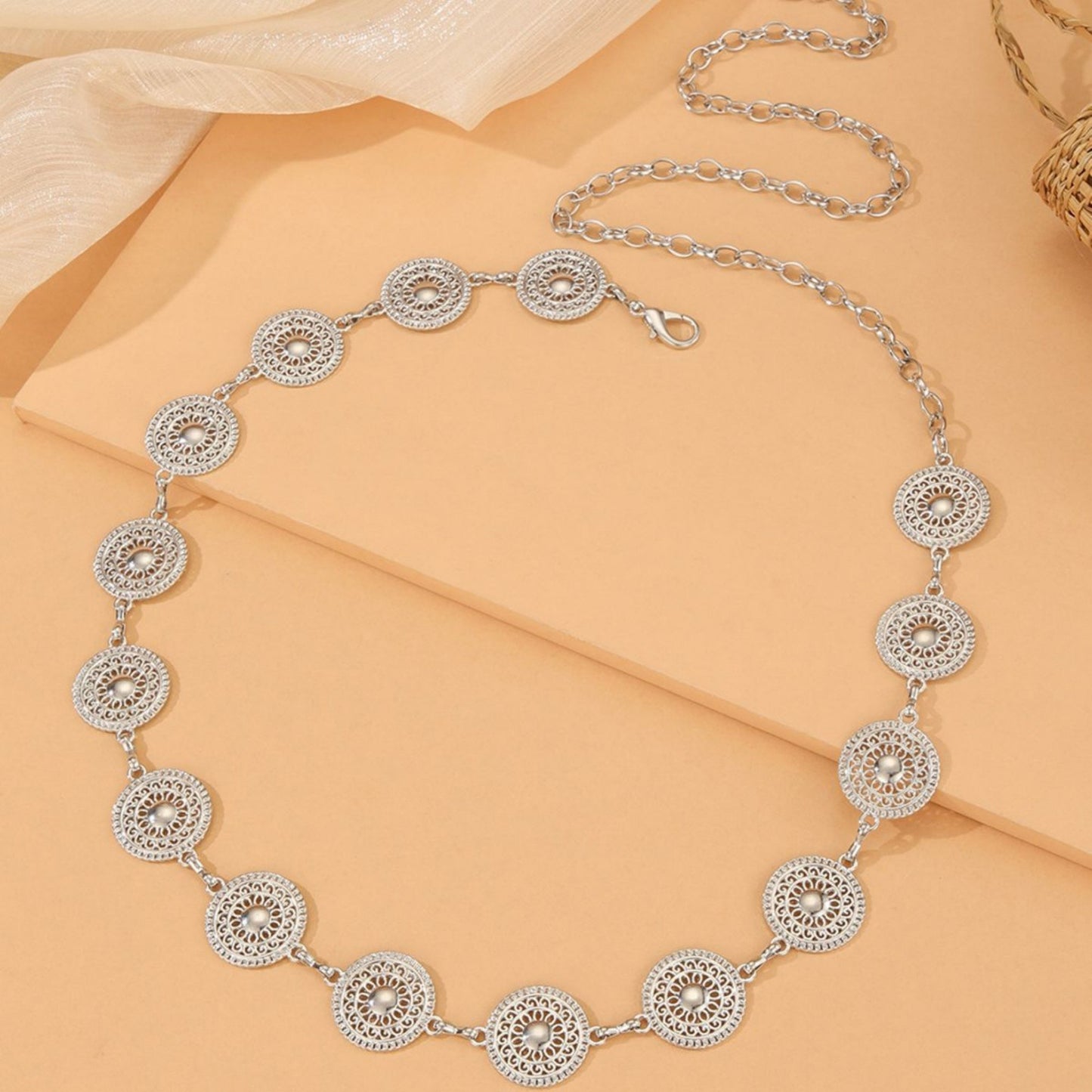 Round Disc Chain Belt with Adjustable Link Closure 41.5x1in