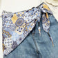 Scarf Belt with Intricate Pattern and Side Knot Detail 45.5x12.5in