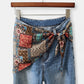 Scarf Belt with Intricate Pattern and Side Knot Detail 45.5x12.5in