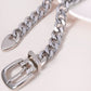 Chain Belt with Buckle Detail and Long Drop Accent 41.5x0.6in