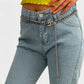 Chain Belt with Buckle Detail and Long Drop Accent 41.5x0.6in