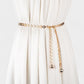 Chain Belt with Oval Link Design and Hanging Ball Accents 49x0.4in