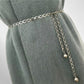 Chain Belt with Oval Link Design and Hanging Ball Accents 49x0.4in