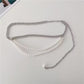 Gold Chain Belt with Double Pearl Strand Layered Design 41.5x0.4in