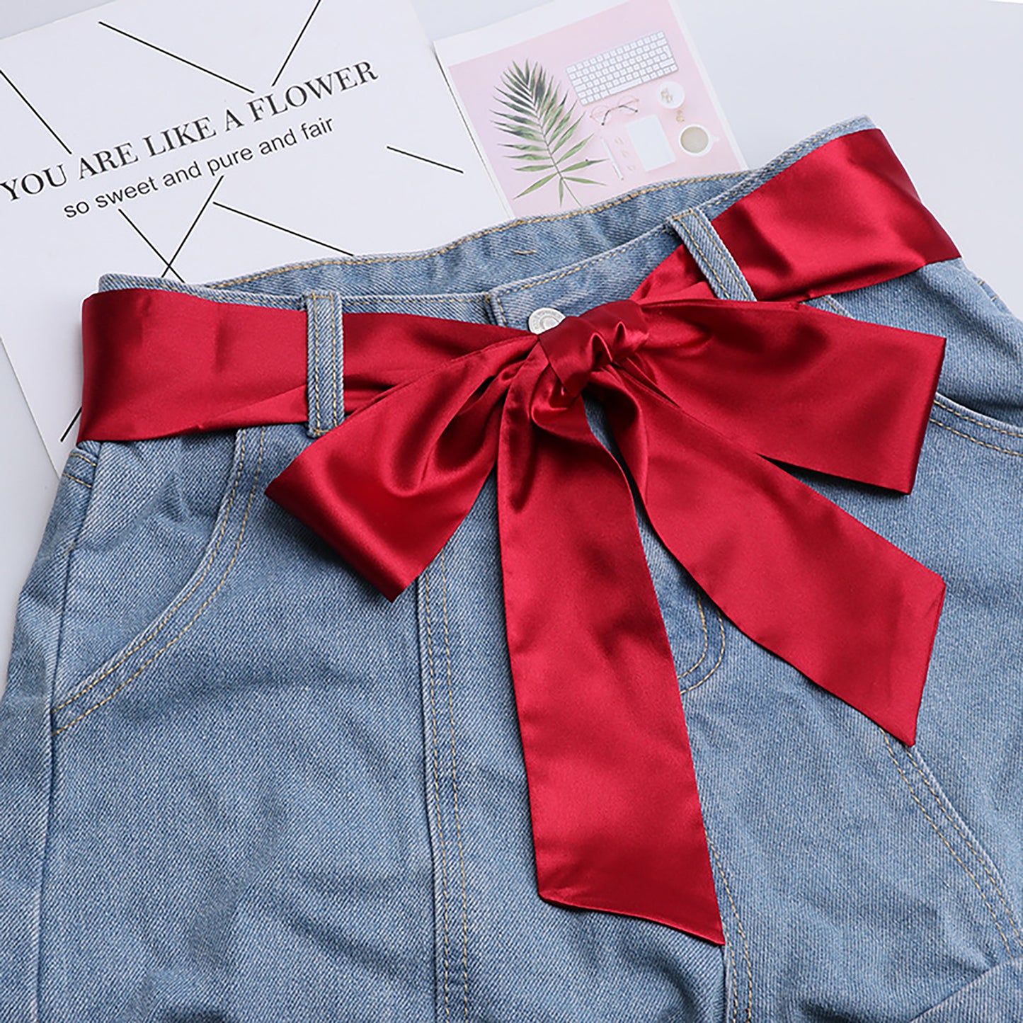 Silk Satin Scarf Belt Fashion Accessory for Dresses, Waist Cinching & Styling