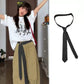 Black & White Striped Tie Belt Y2K Fashion Statement Belt