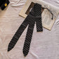 Black & White Striped Tie Belt Y2K Fashion Statement Belt