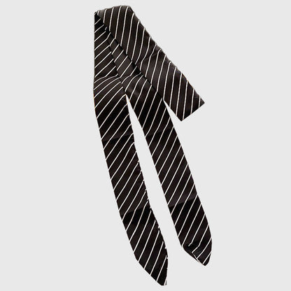 Black & White Striped Tie Belt Y2K Fashion Statement Belt