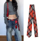 Black & White Striped Tie Belt Y2K Fashion Statement Belt