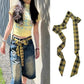 Black & White Striped Tie Belt Y2K Fashion Statement Belt