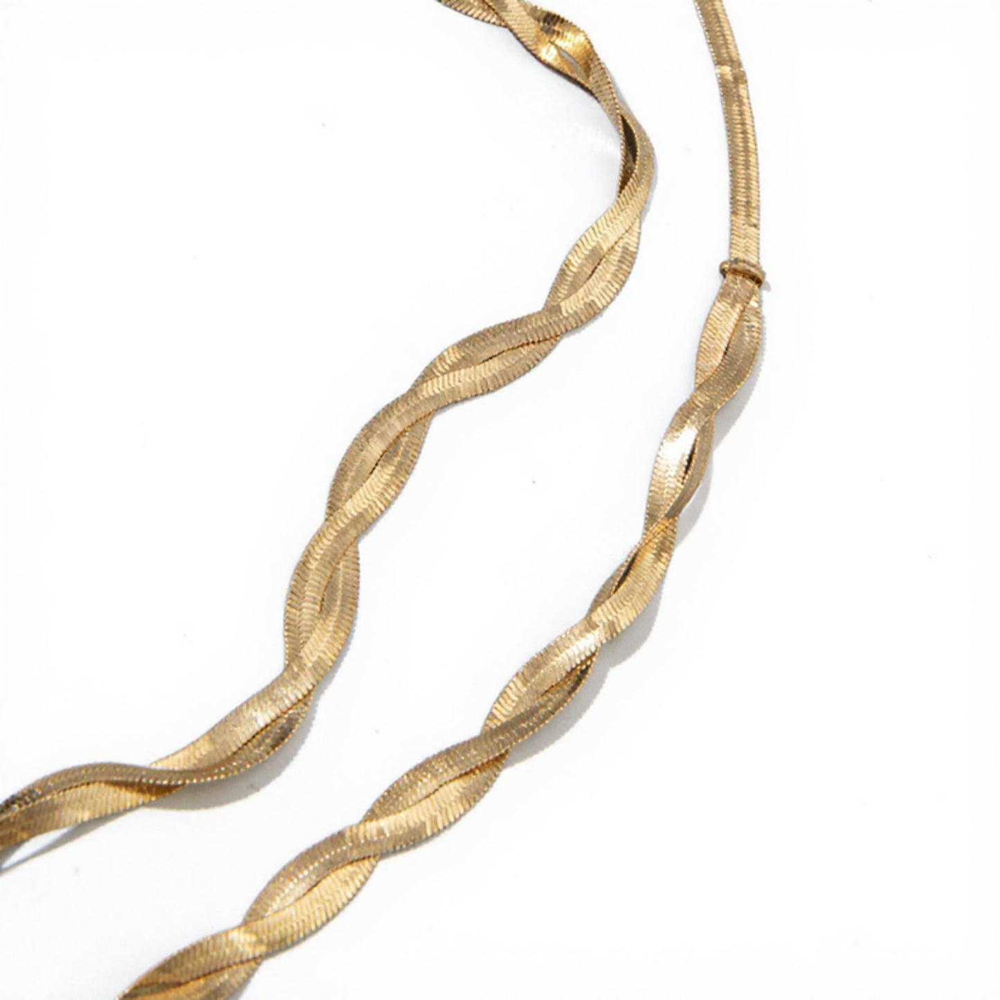 Twisted Leaf Pattern Metal Waist Belt with Adjustable Chain Closure 45.5in