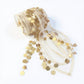 Sheer Coin Belt with Metallic Sequin Tassel Details 71in