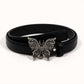 Butterfly Buckle Belt with Textured Strap and Metal Detailing 40.5x2 in