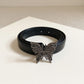Butterfly Buckle Belt with Textured Strap and Metal Detailing 40.5x2 in
