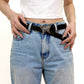 Butterfly Buckle Belt with Textured Strap and Metal Detailing 40.5x2 in