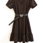 Butterfly Buckle Belt with Textured Strap and Metal Detailing 40.5x2 in