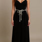 Beaded Pearl Waist Belt with Heart Charm and Bow Tie Accent 59 in