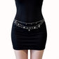 Layered Chain Belt with Pearl and Teardrop Charm Details 41.5 in