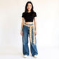 Feather Trim Fashion Belt with Long Drape Accent and Adjustable Tie Design 79x1.5 in