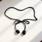 Slim Cord Waist Belt with Bow Tie Design and Adjustable Tassel Ends 65.5x0.8 in