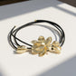 Floral Waist Belt with Sculpted Petal Design and Adjustable Elastic Band 45.5x0.6 in