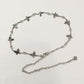 Butterfly Chain Belt with Hanging Rose Charm and Adjustable Metal Links 43.5x1 in