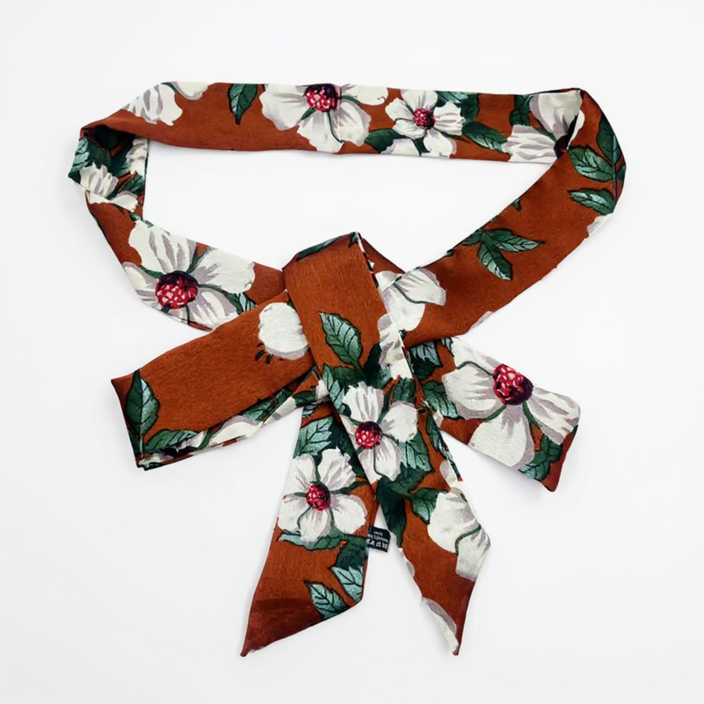 Floral Print Fabric Belt with Soft Tie Bow and Adjustable Wrap Design 75x2 in
