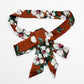 Floral Print Fabric Belt with Soft Tie Bow and Adjustable Wrap Design 75x2 in