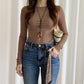 Faux Leather Waist Belt with Printed Scarf Accent and Adjustable Knot Design 53x0.8 in